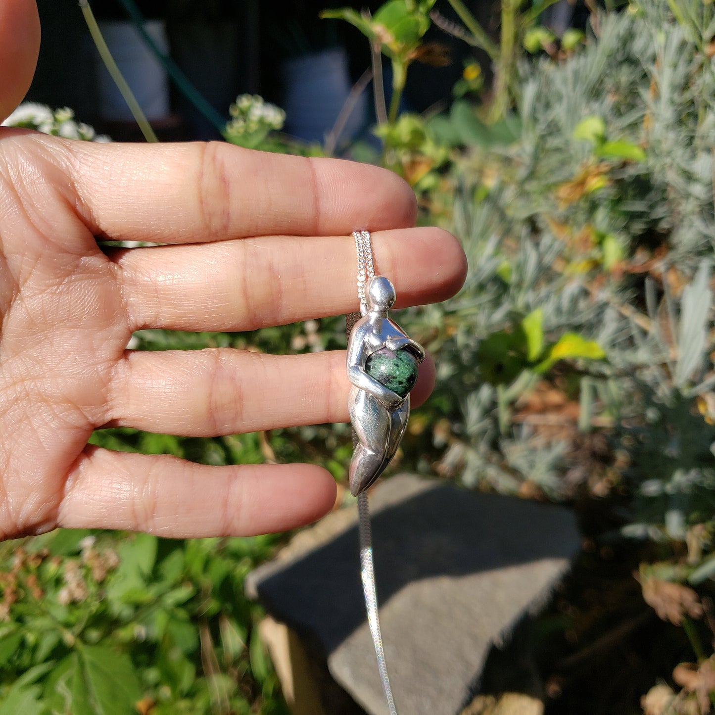 mother earth zoisite pendant