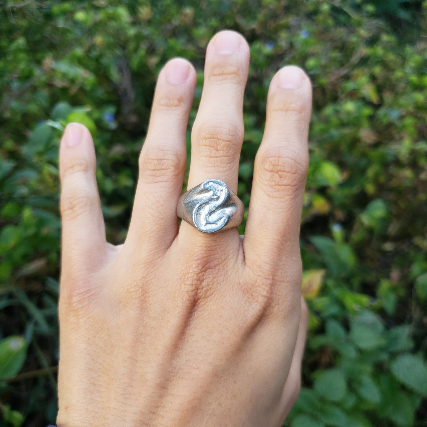 Body letter "S" wax seal signet ring