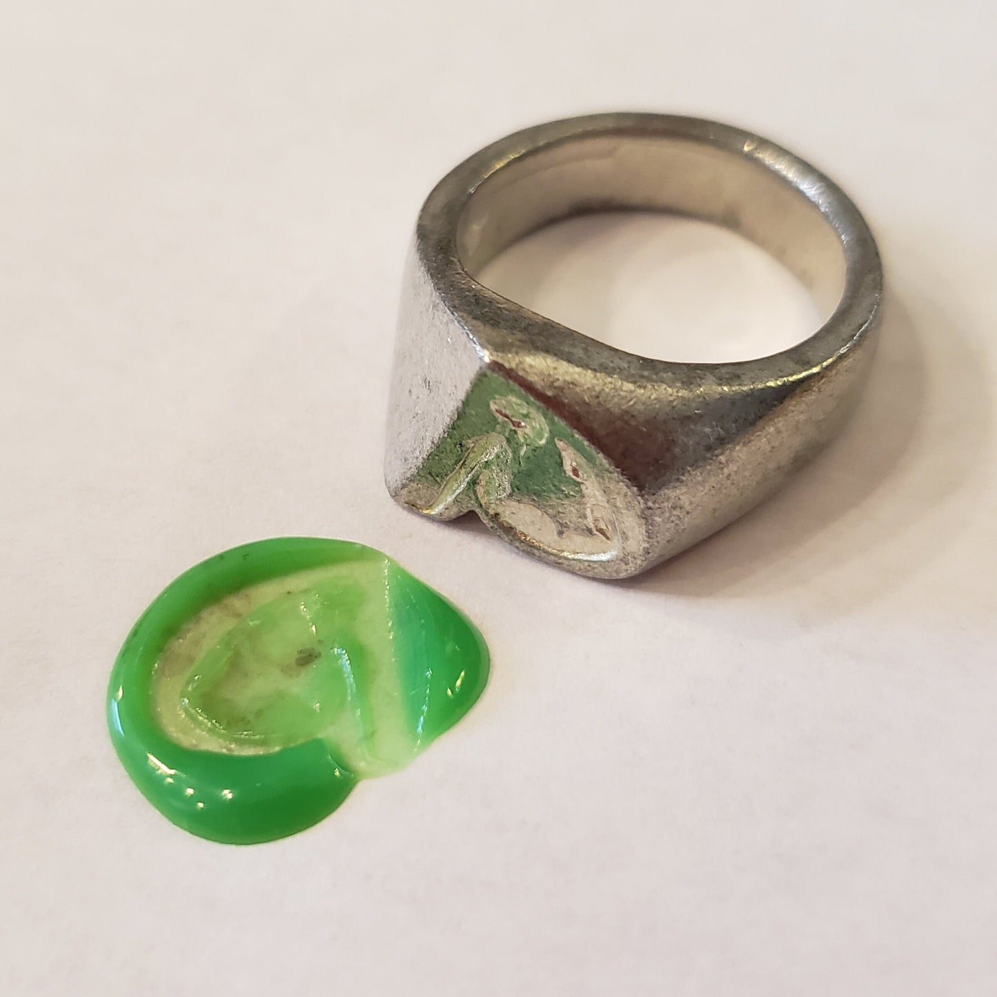 Body letter "a" arching wax seal signet ring