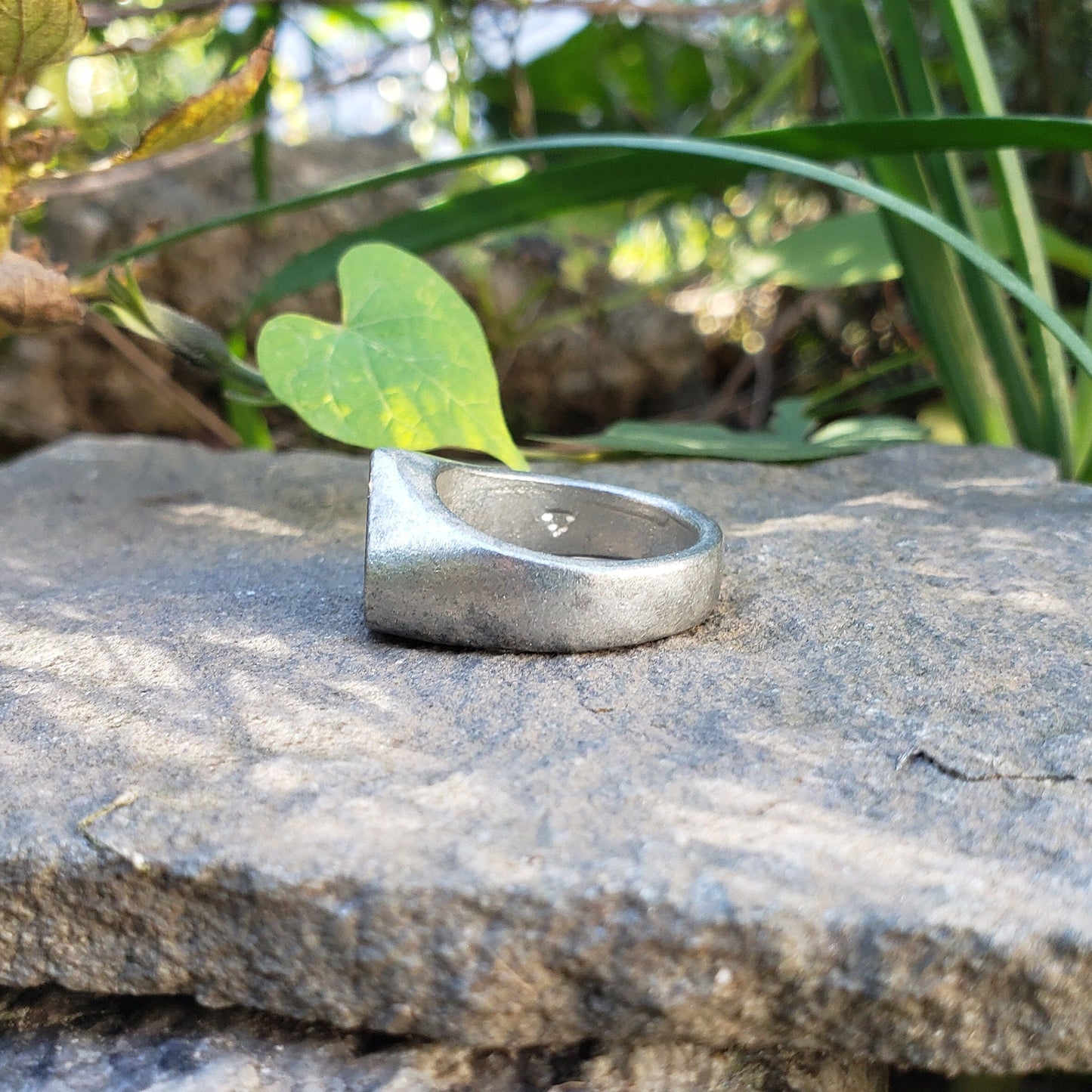 Body letter "a" arching wax seal signet ring