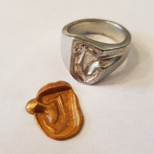 Body letter "J" wax seal signet ring