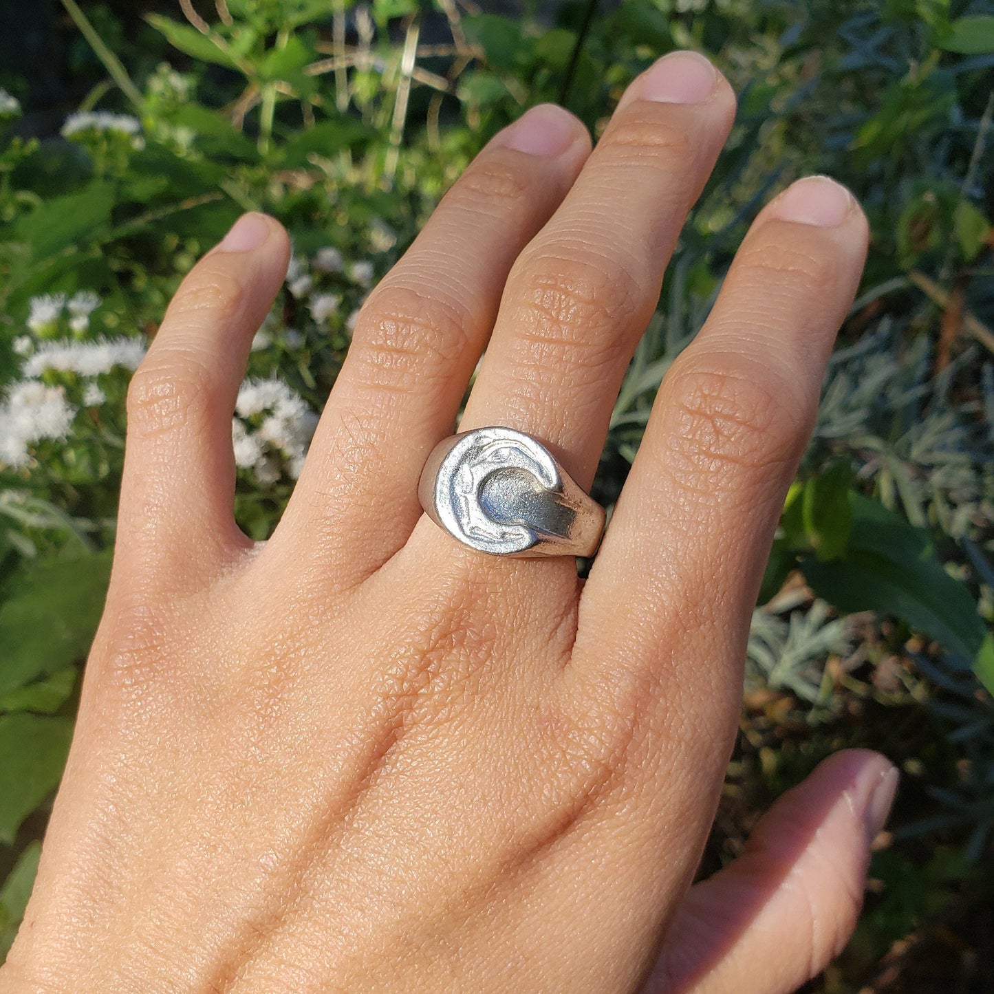 Body letter "C" wax seal signet ring