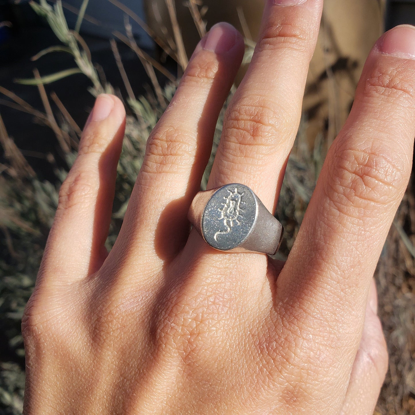 Bacteria wax seal signet ring