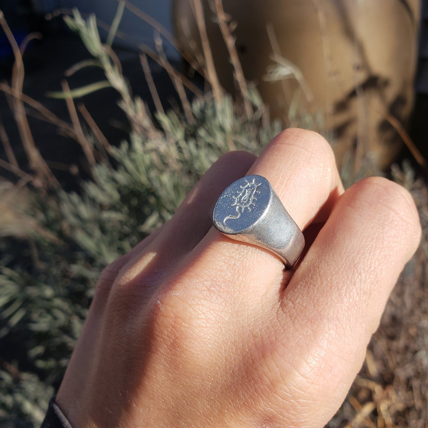 Bacteria wax seal signet ring