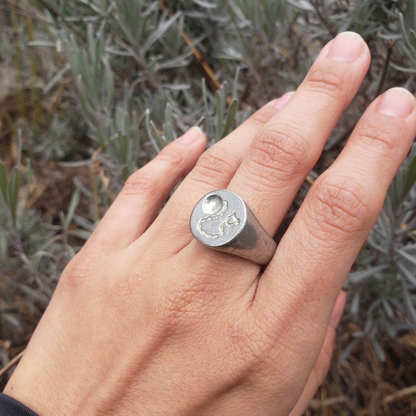 Ball and chain wax seal signet ring