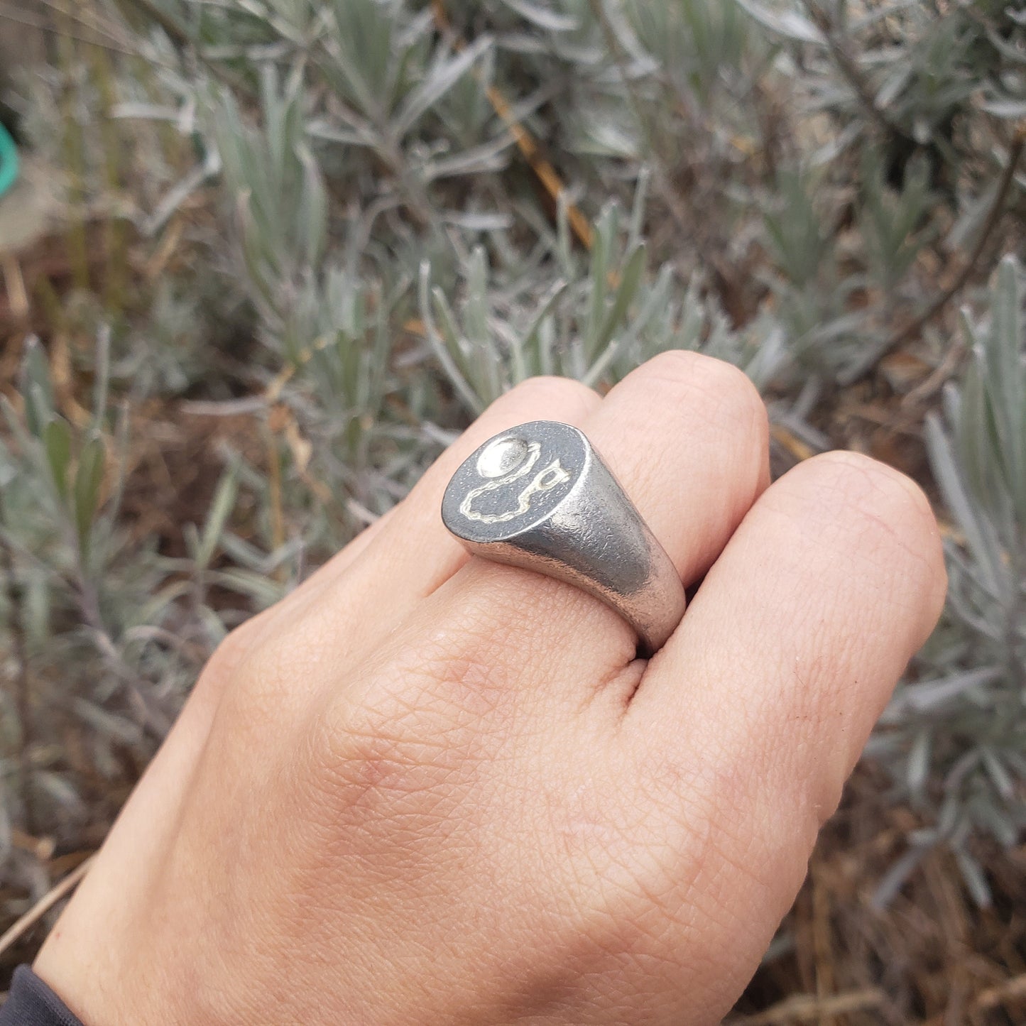 Ball and chain wax seal signet ring