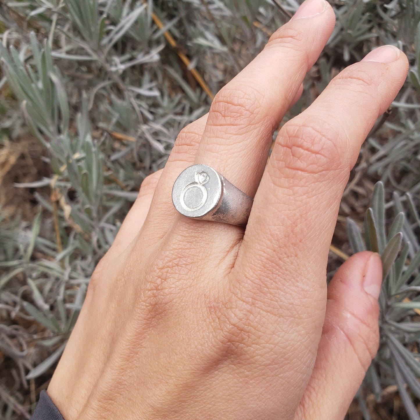 Engagement ring wax seal signet ring