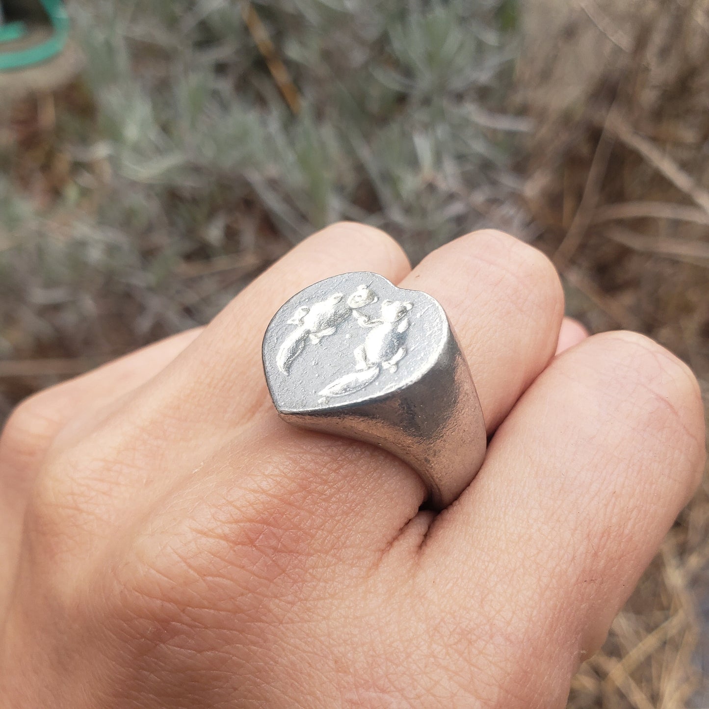 Otter love wax seal signet ring