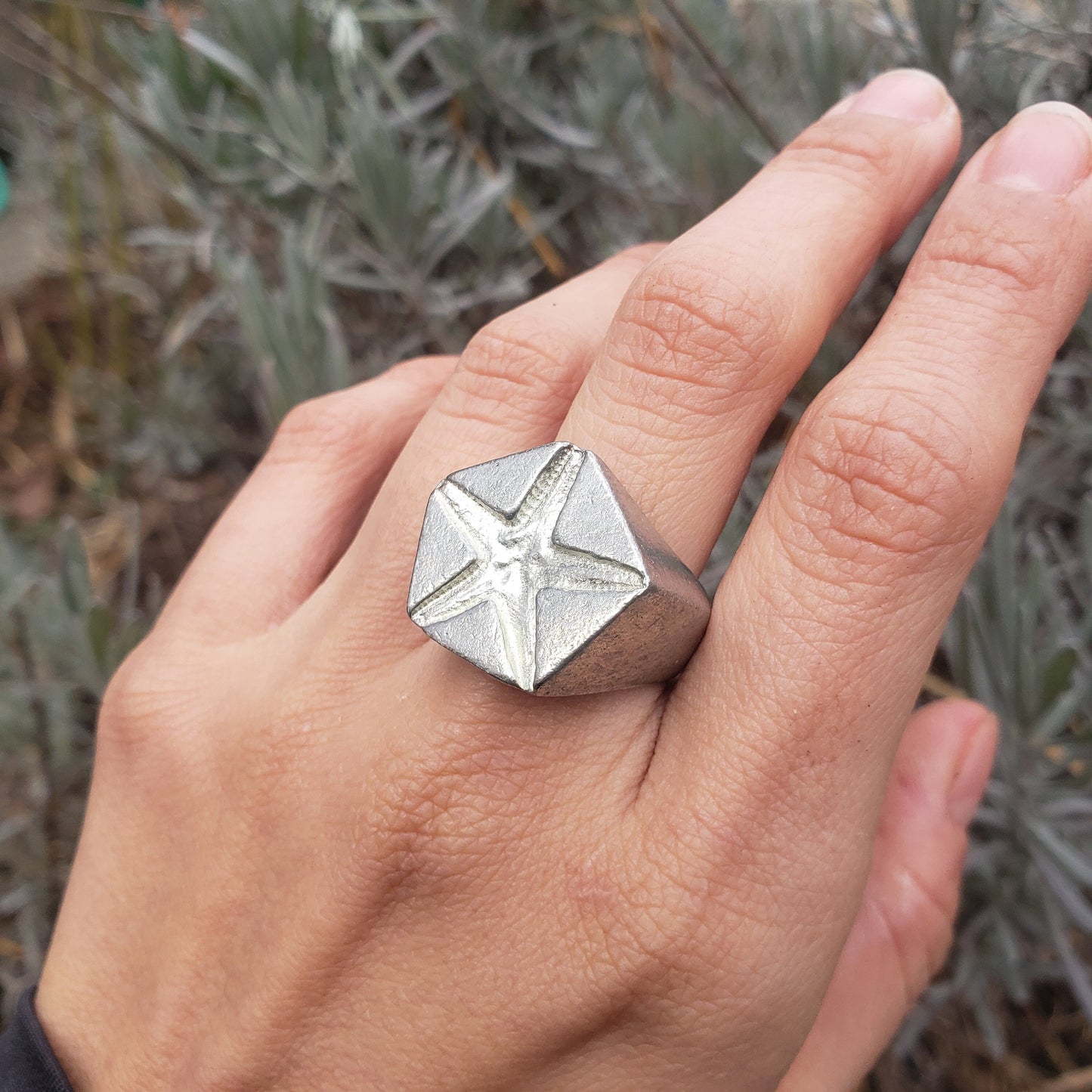 Starfish wax seal signet ring