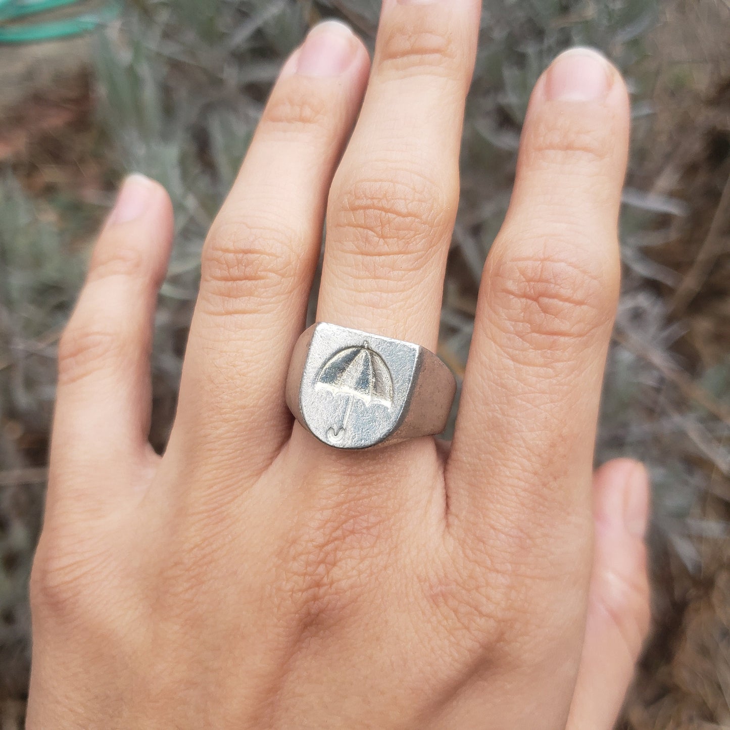 Umbrella wax seal signet ring