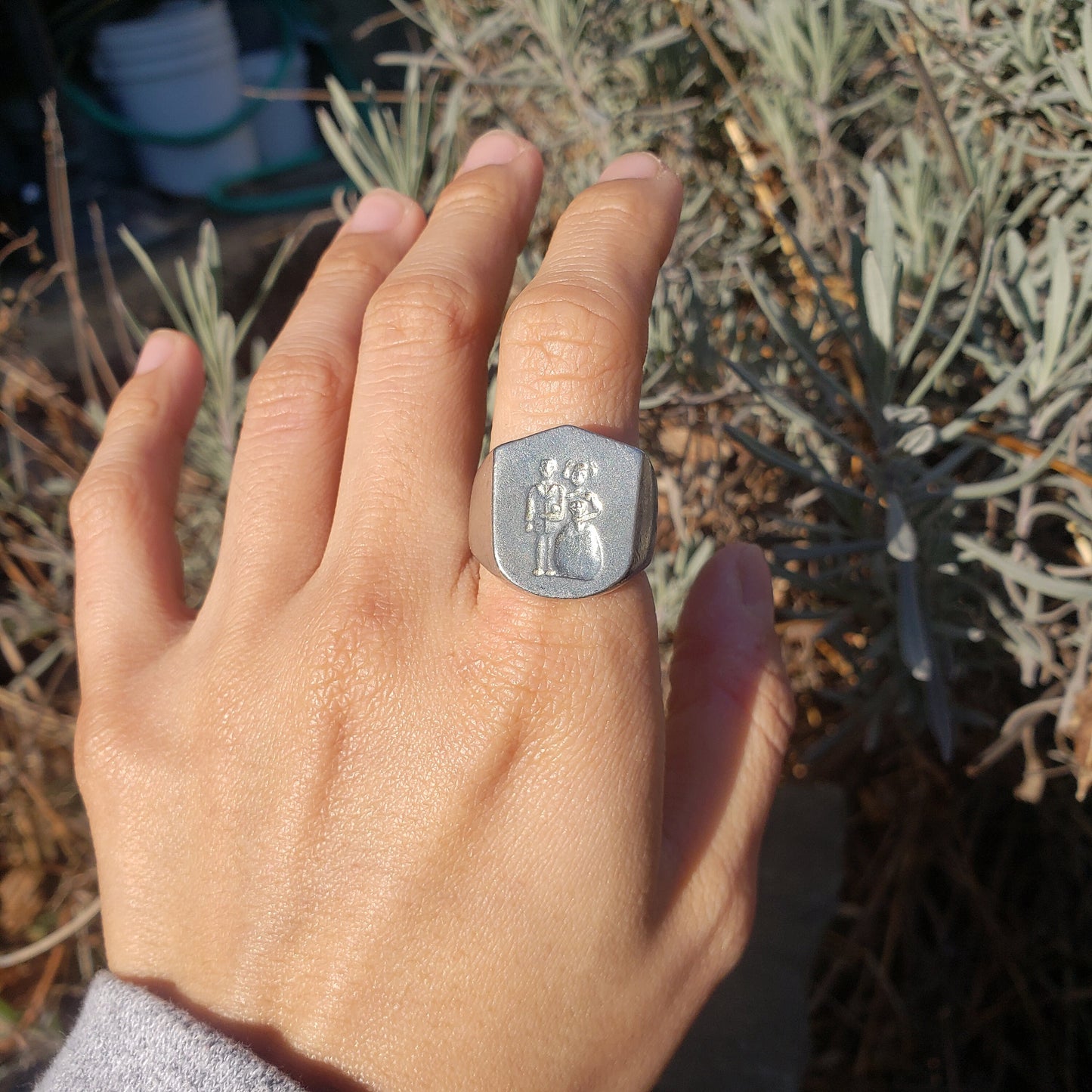 Wedding cake topper wax seal signet ring