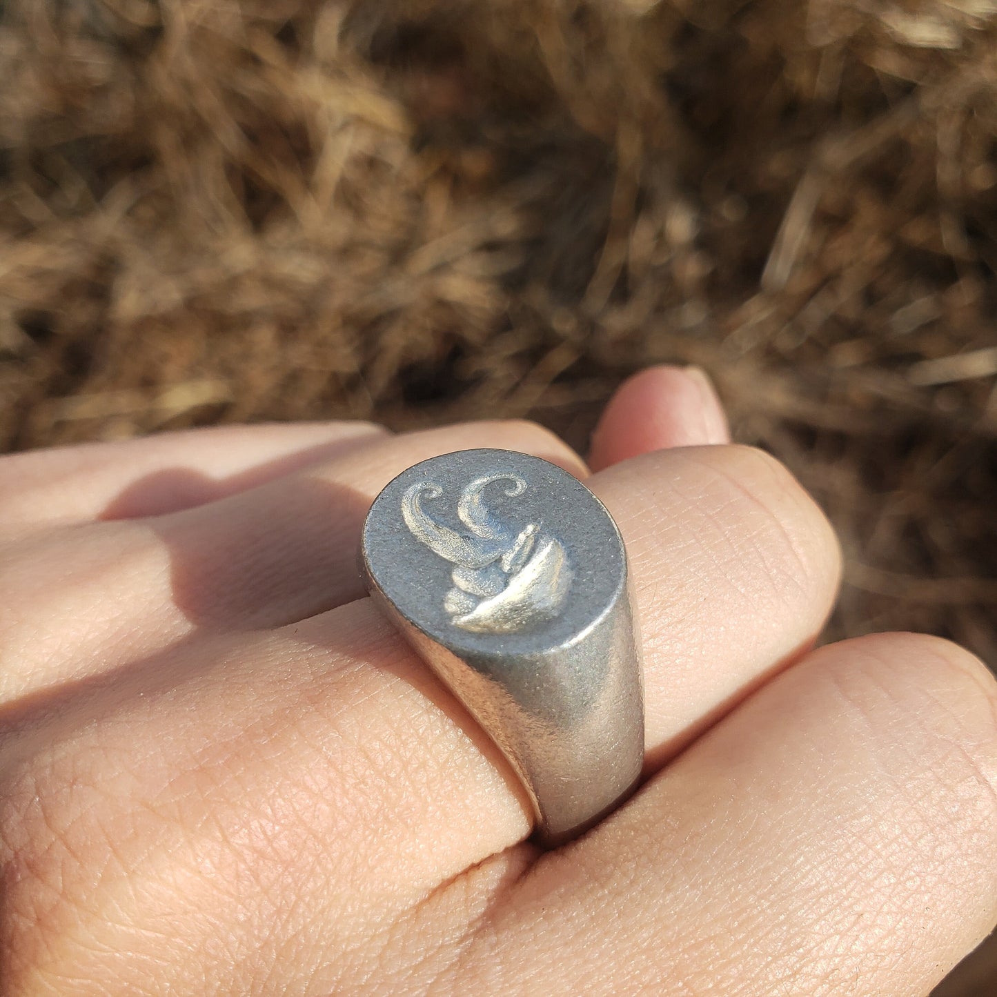 Coconut octopus wax seal signet ring