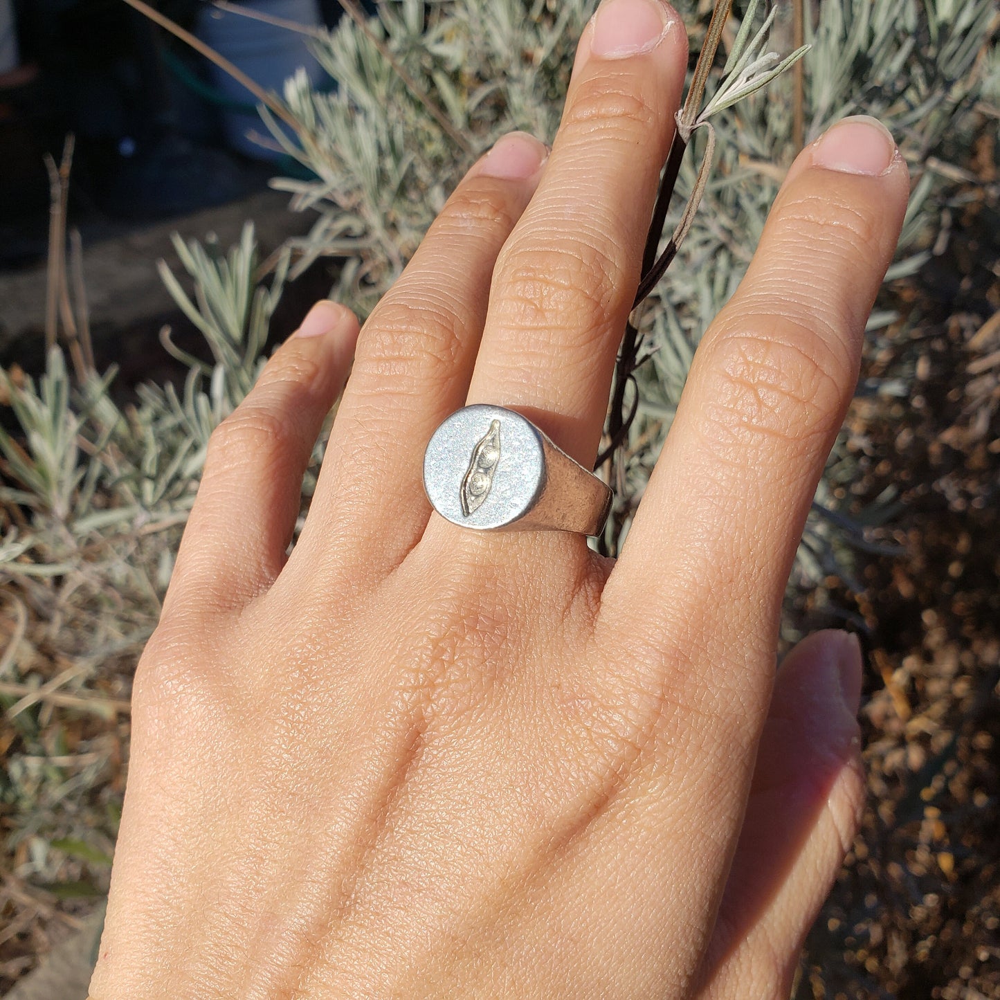 2 peas in a pod wax seal signet ring