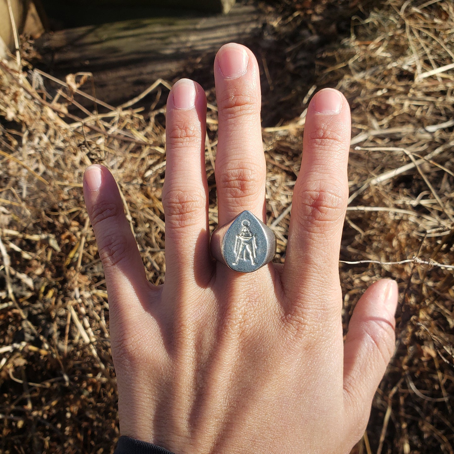 Anasyrma angel wax seal signet ring