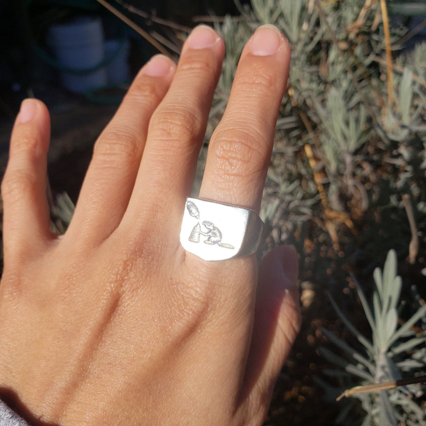 Beaver wax seal signet ring