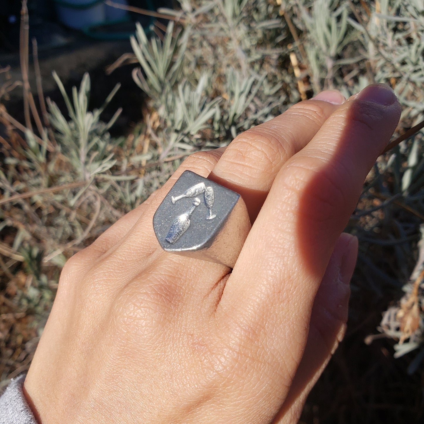 Champagne set wax seal signet ring