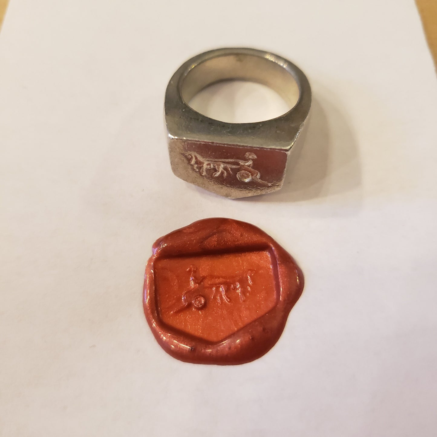 Chariot wax seal signet ring