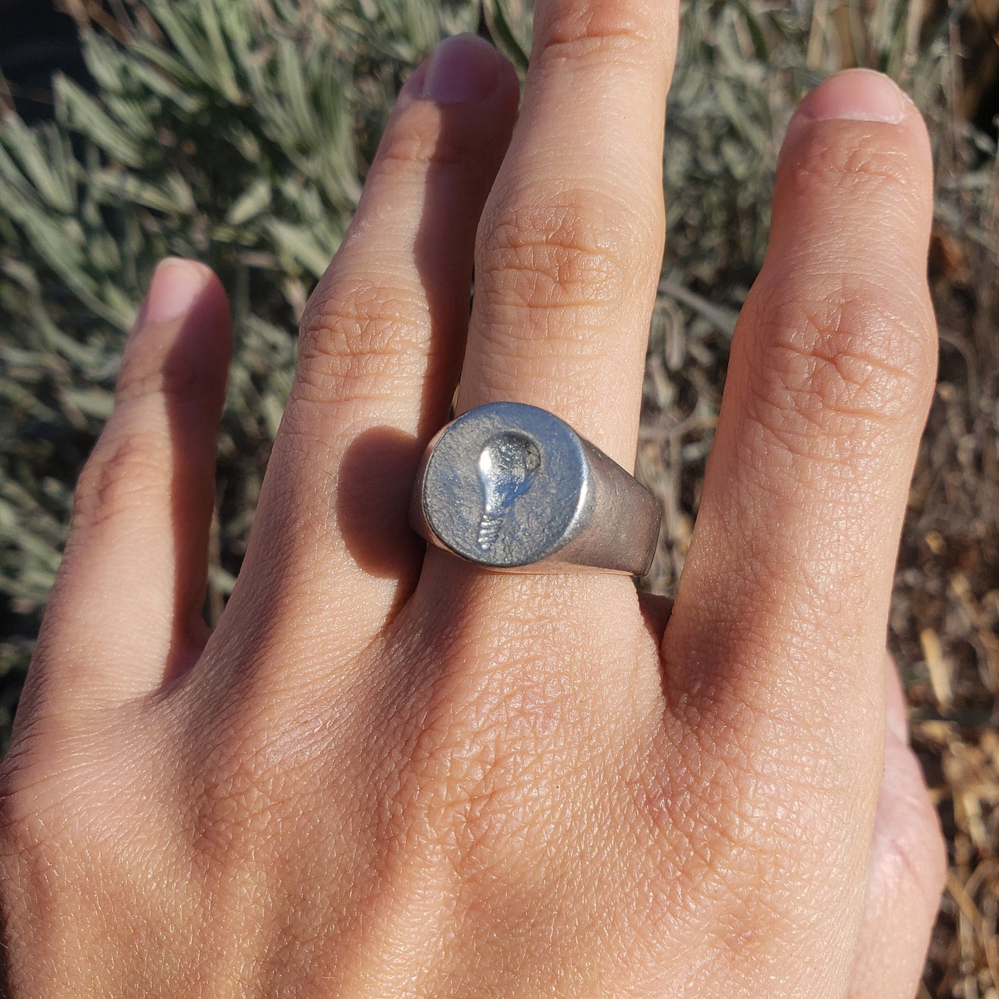 Light bulb wax seal signet ring