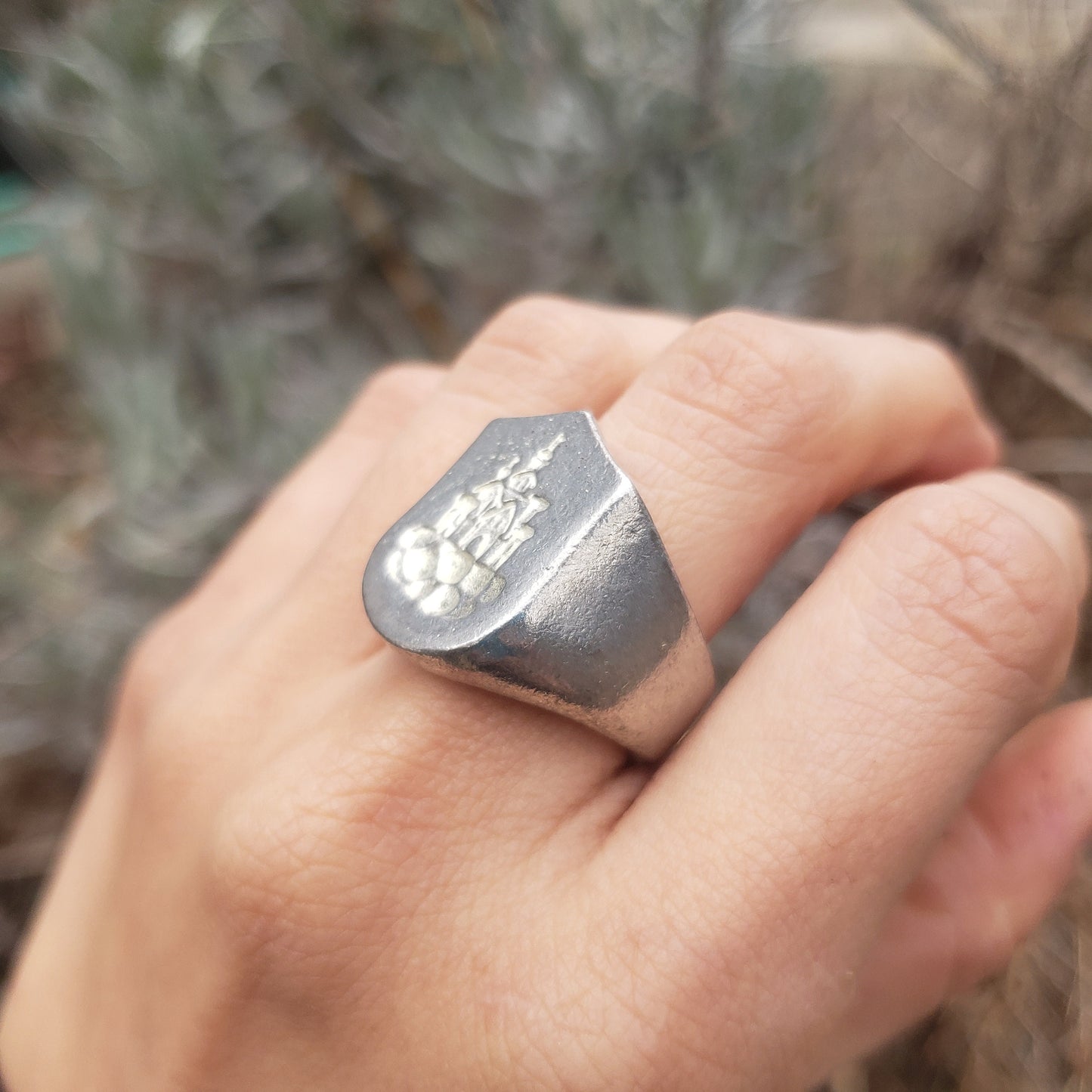 Cloud castle wax seal signet ring