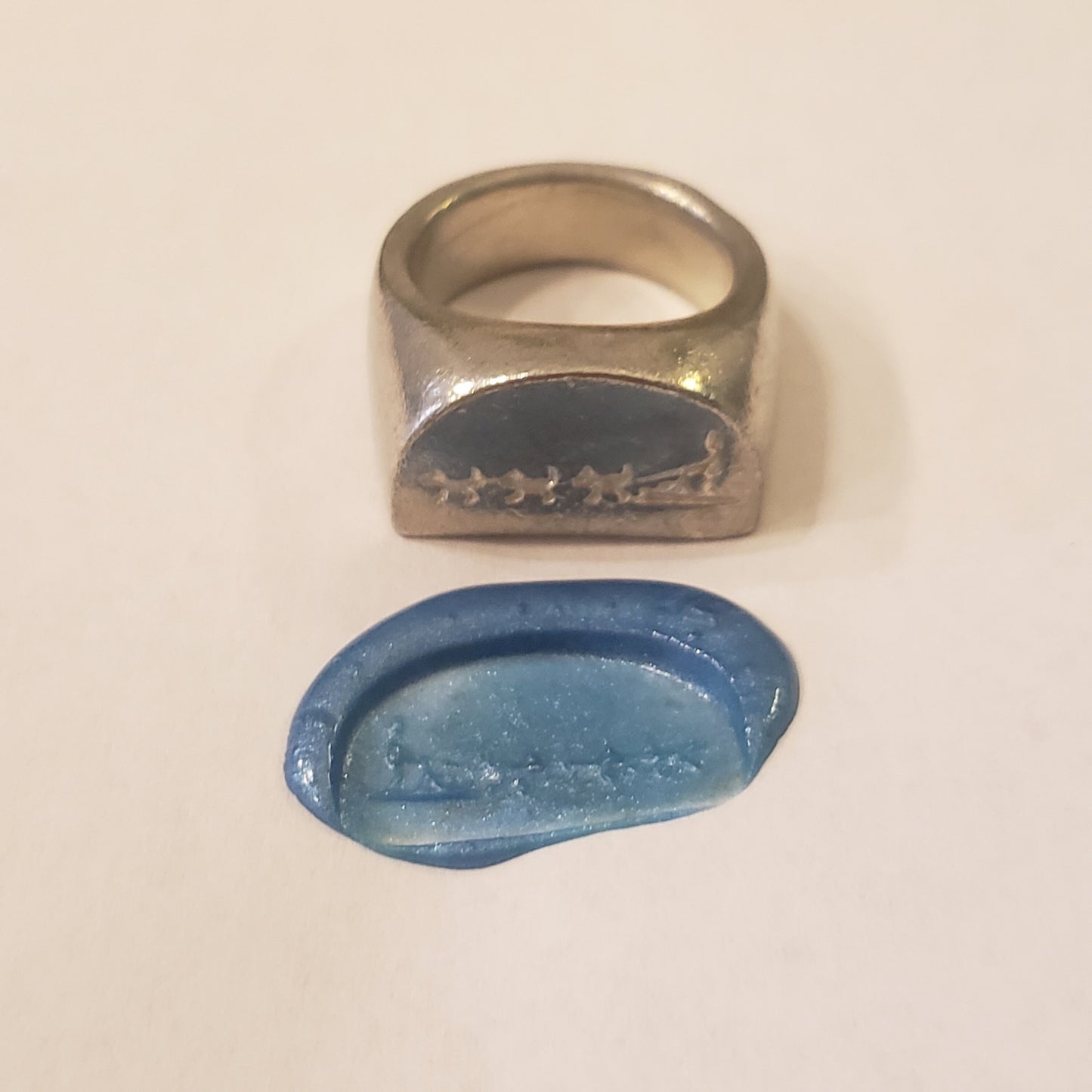 Dog sled wax seal signet ring