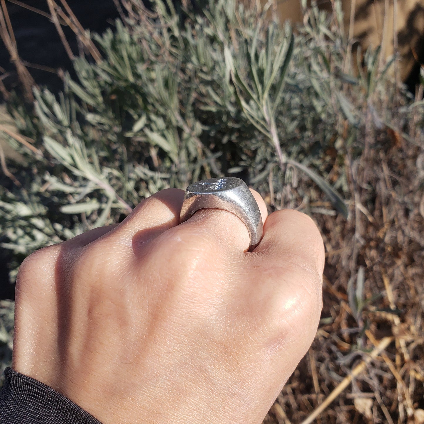 Flower girl wax seal signet ring