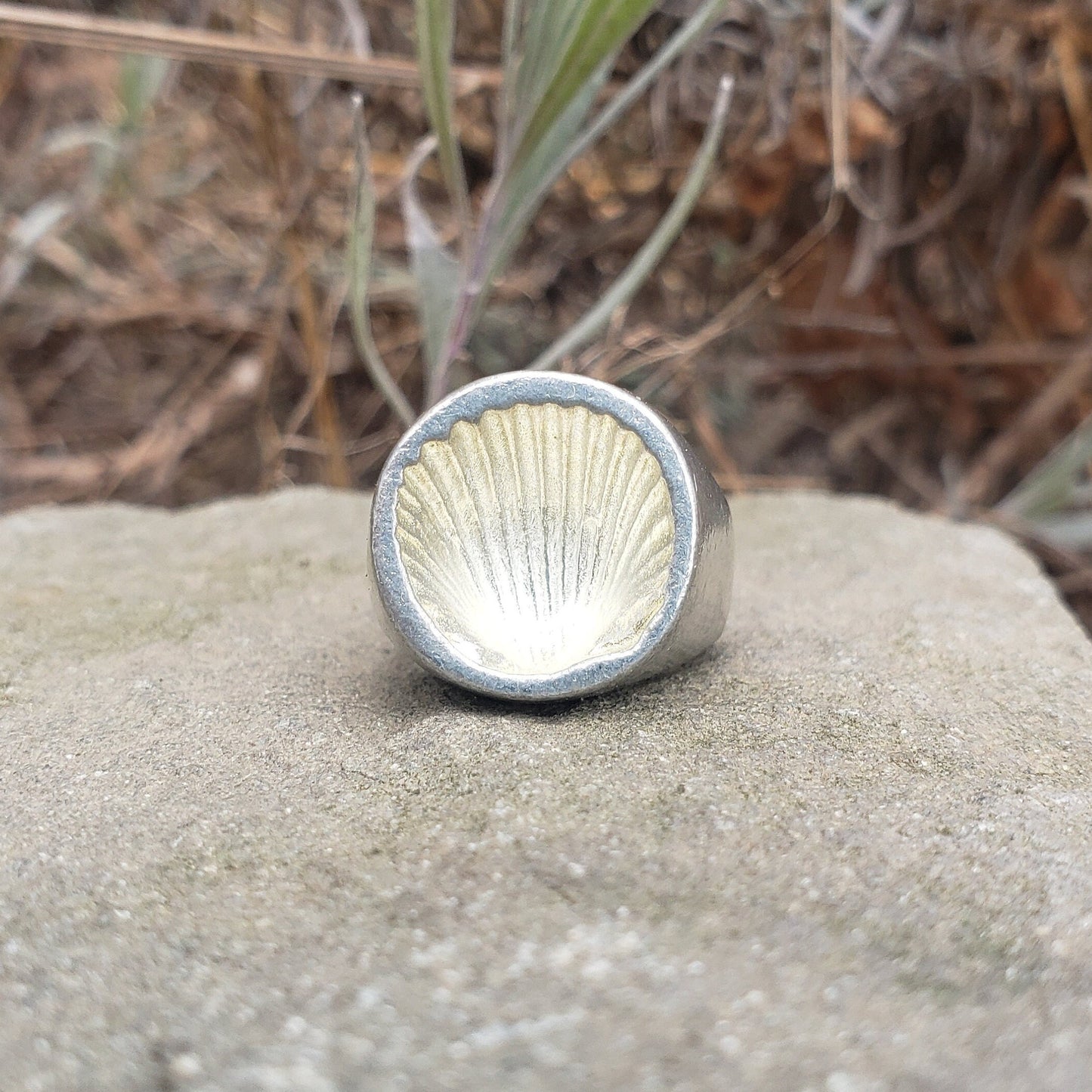 Seashell wax seal signet ring