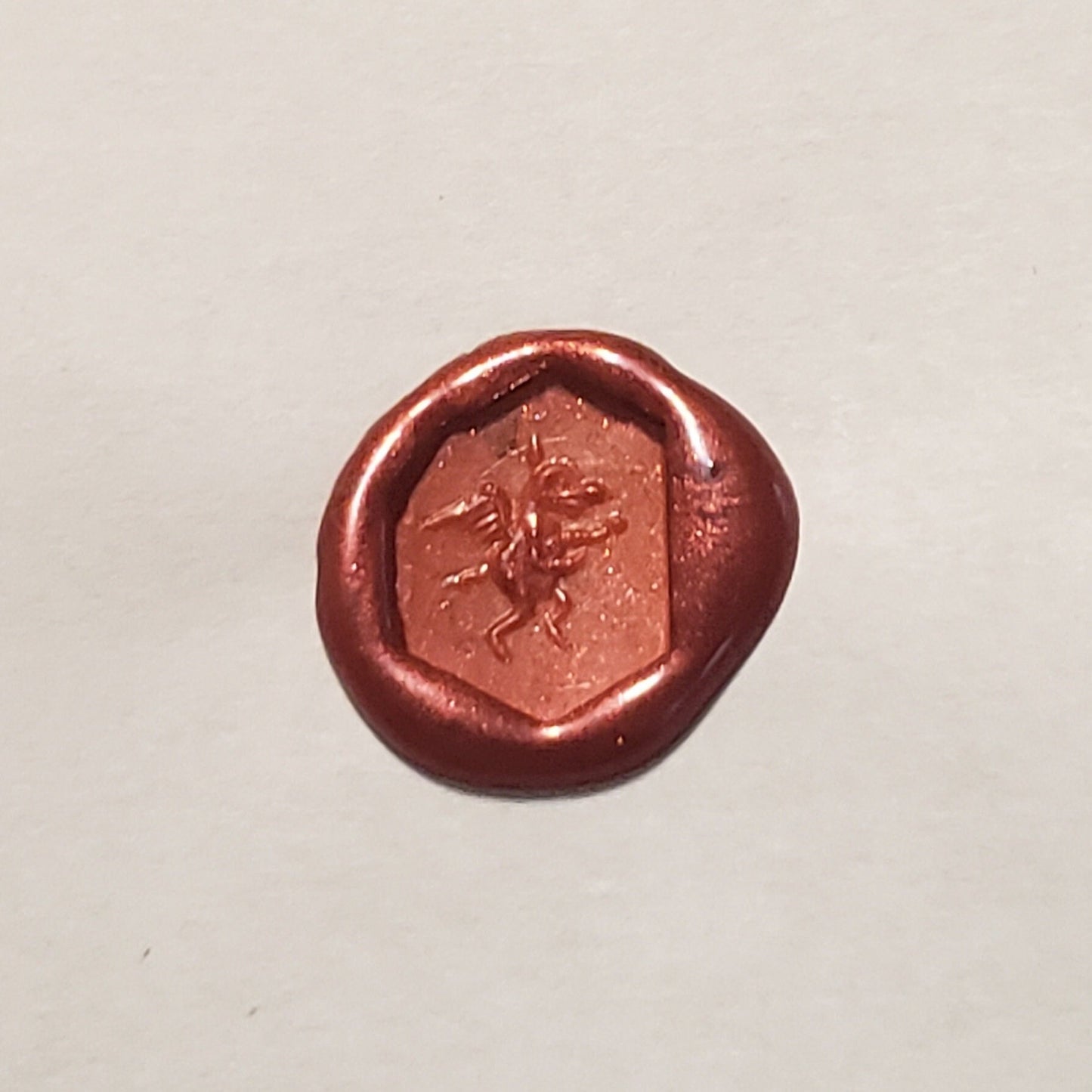 Winged pig rampant support Quartz Crystal wax seal stamp