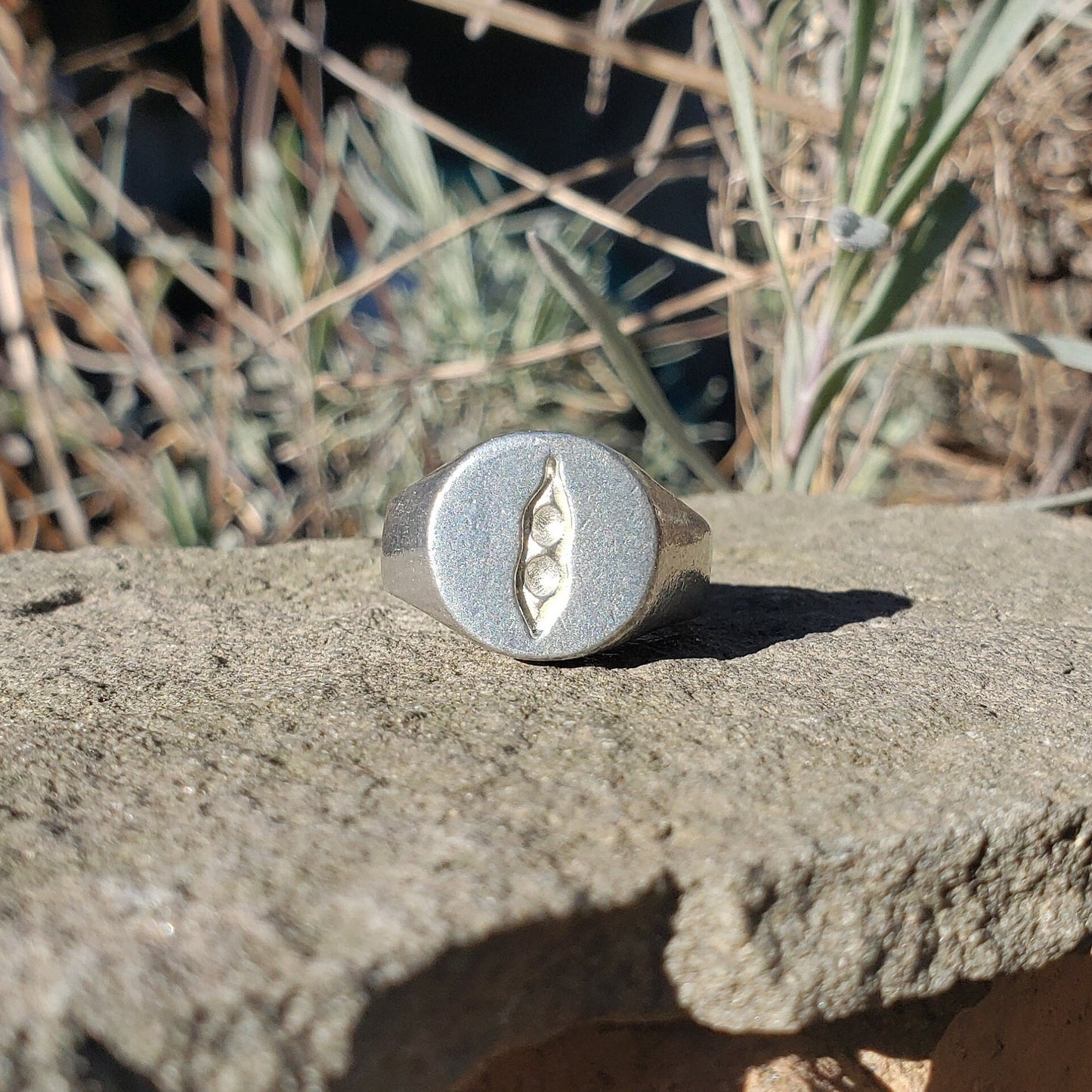 2 peas in a pod wax seal signet ring