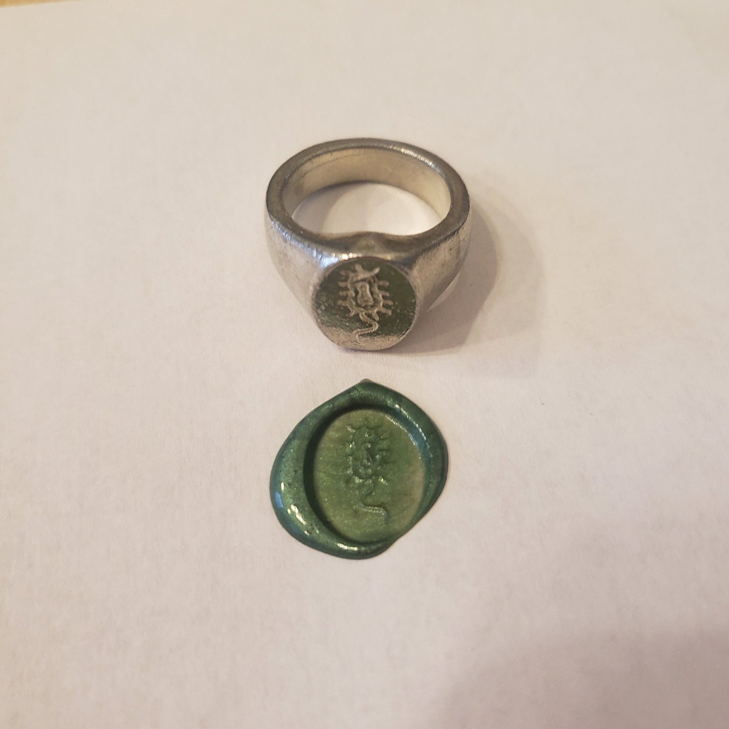 Bacteria wax seal signet ring