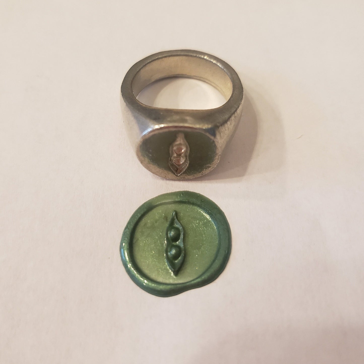 2 peas in a pod wax seal signet ring