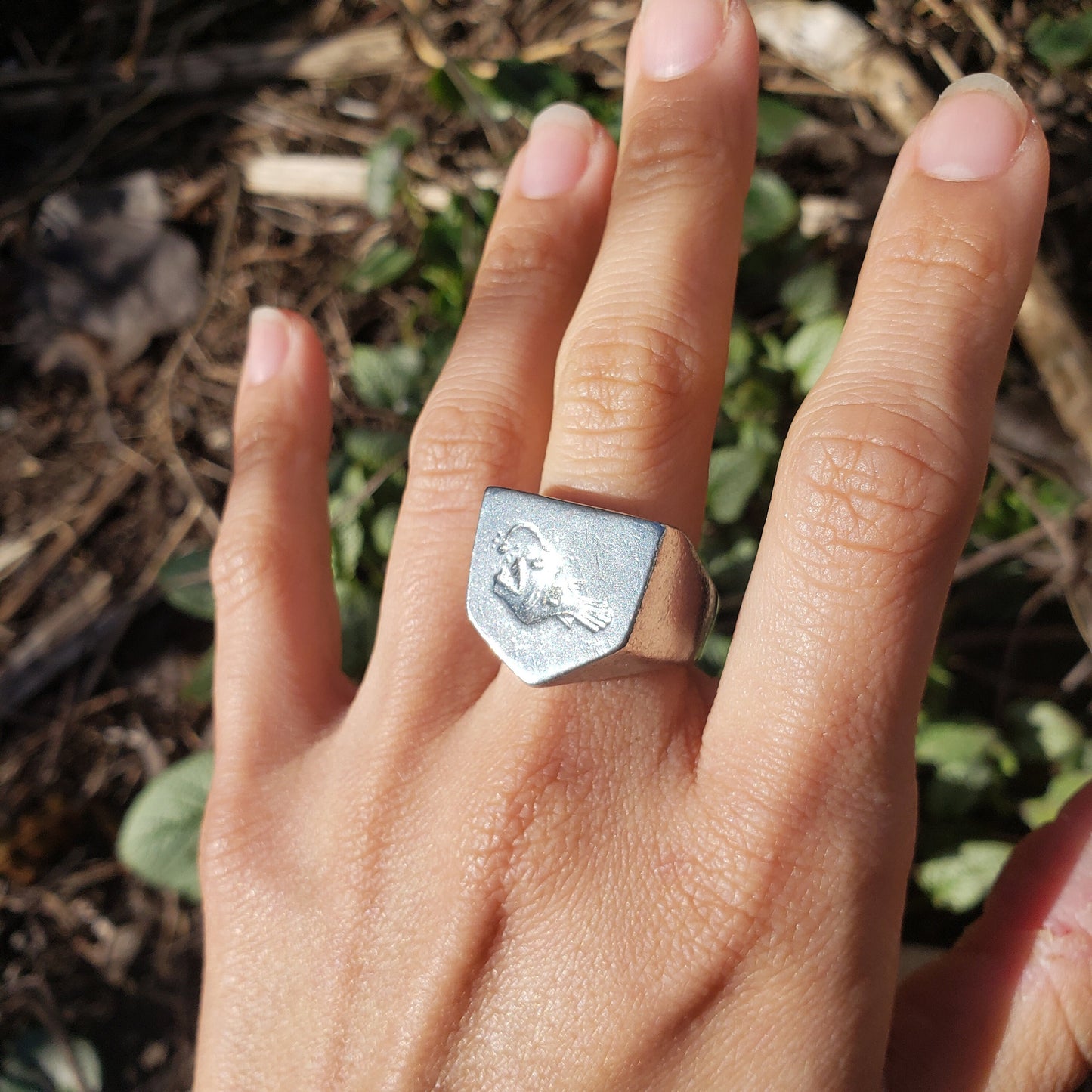 Angler fish wax seal signet ring