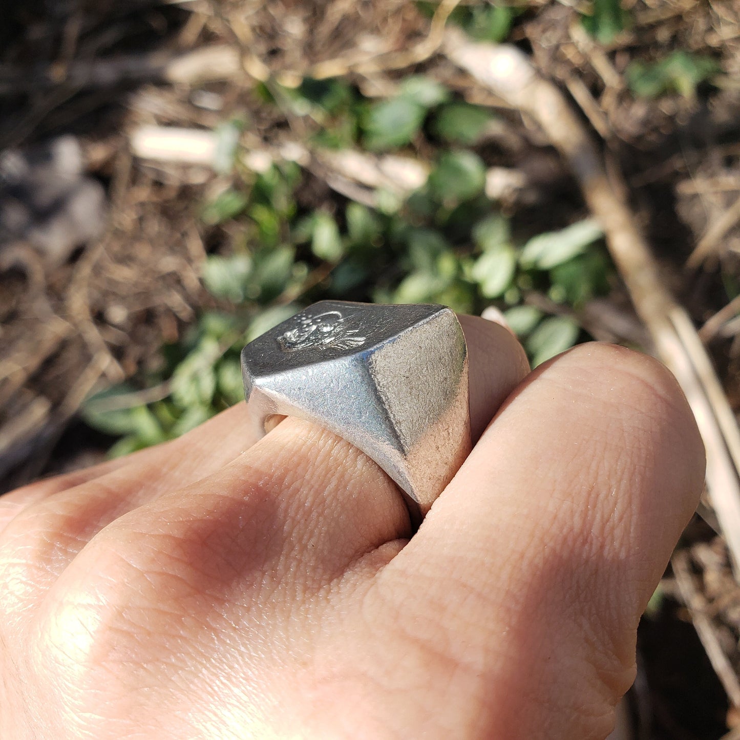 Angler fish wax seal signet ring