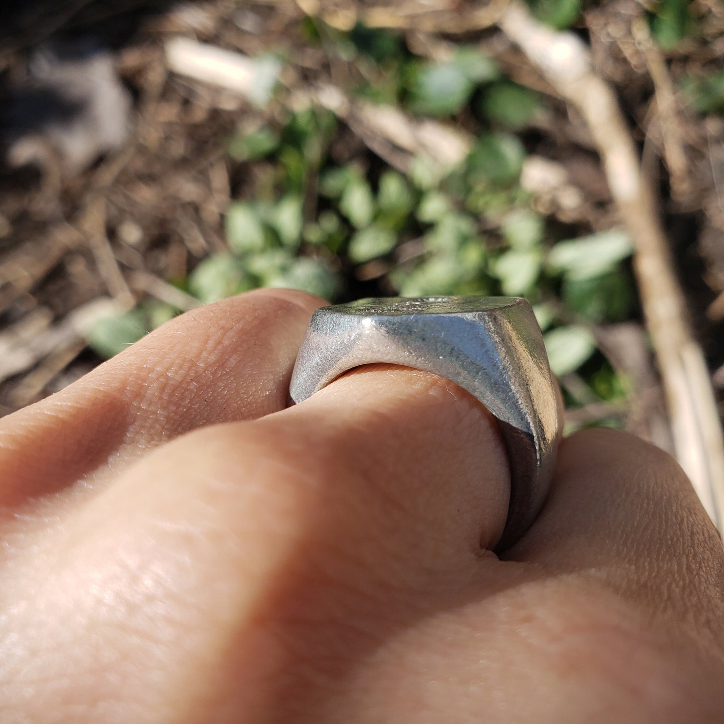 Knit wax seal signet ring