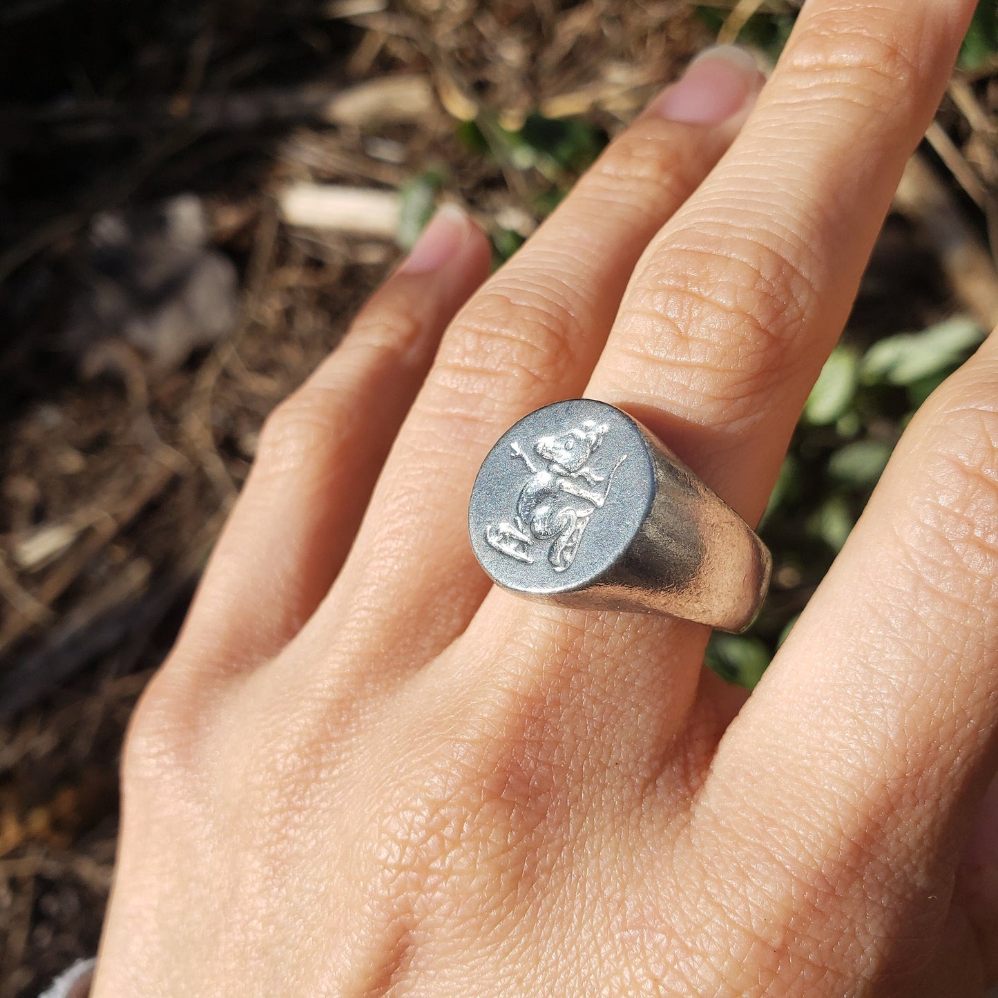 Mice skater wax seal signet ring