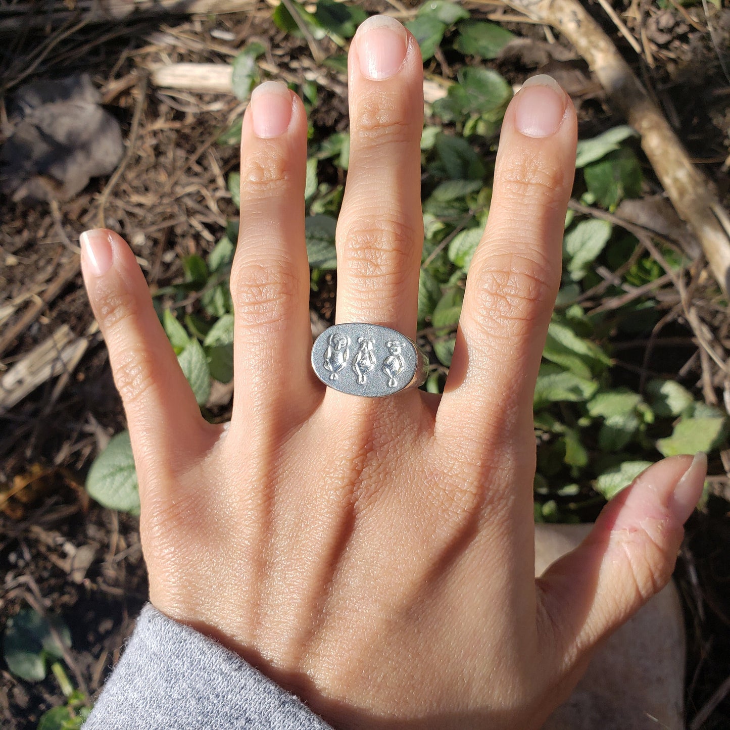 No evil monkeys wax seal signet ring