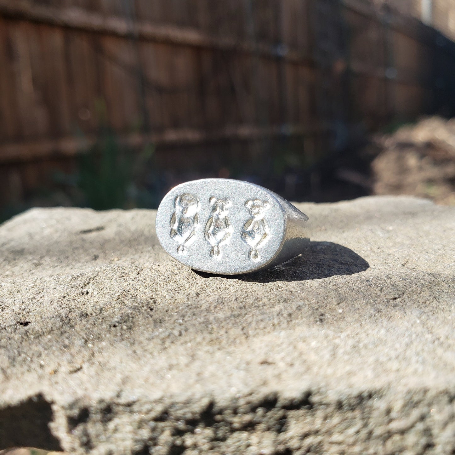 No evil monkeys wax seal signet ring