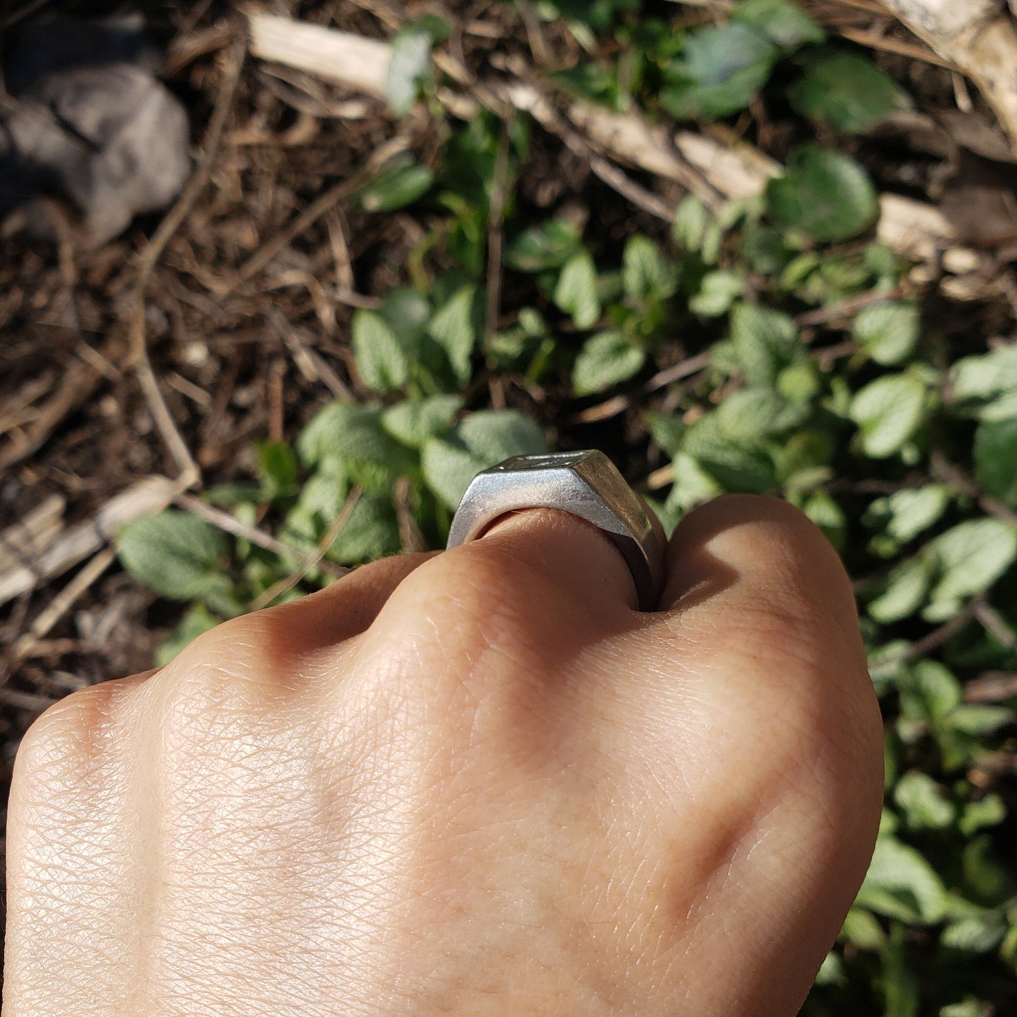 Scroll and quill wax seal signet ring