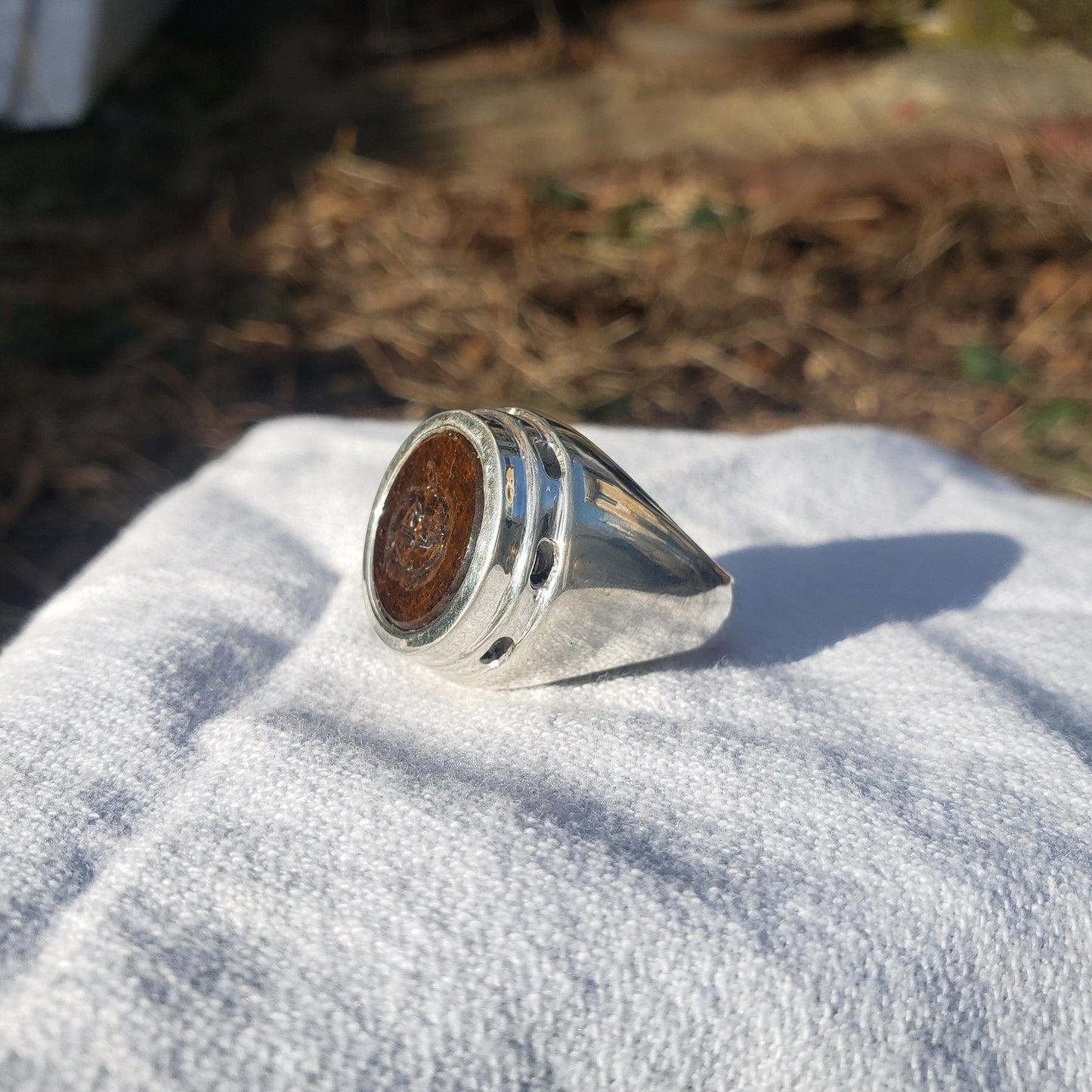 Jacko lantern tigerseye silver ring