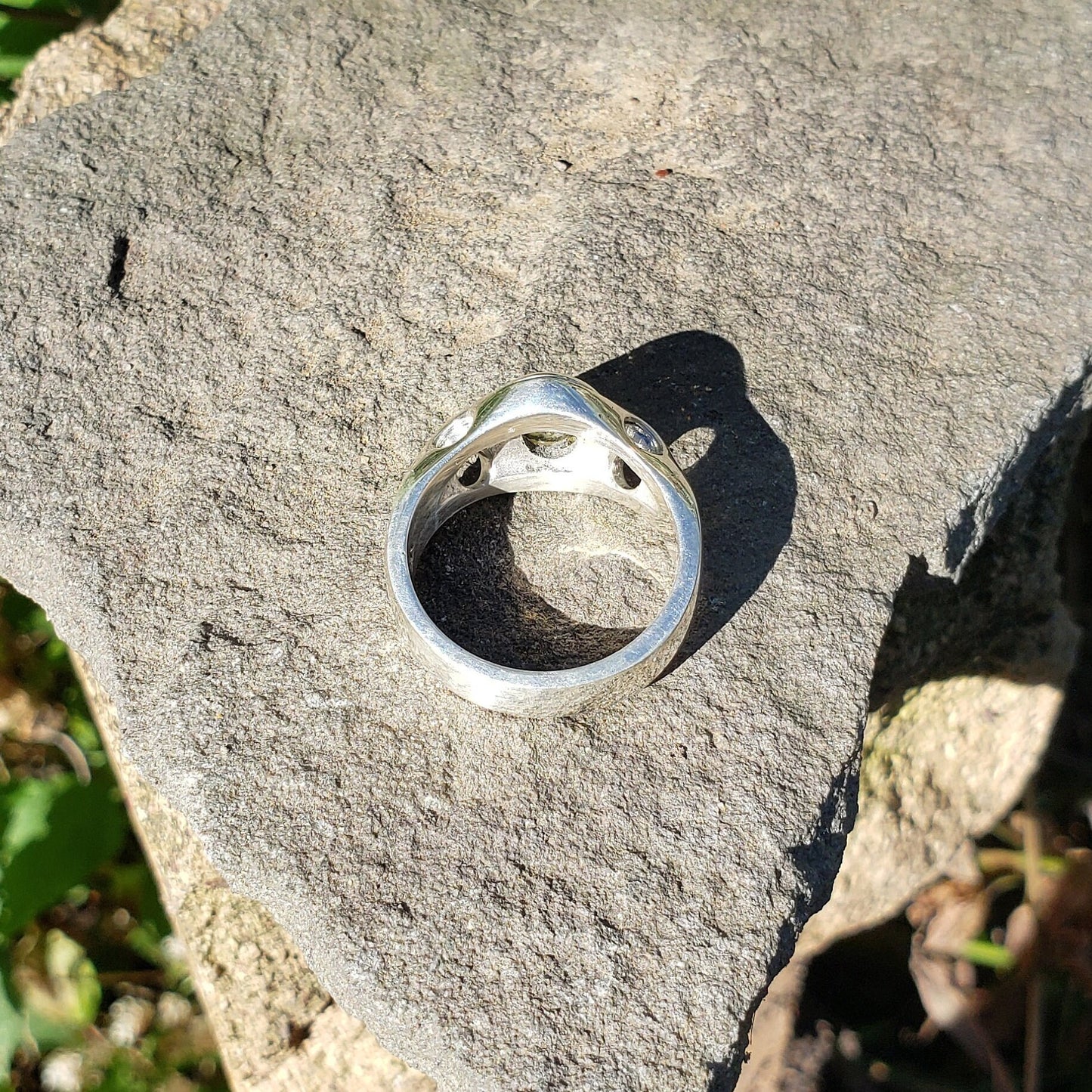 fleur-de-lis intaglio sphene silver ring