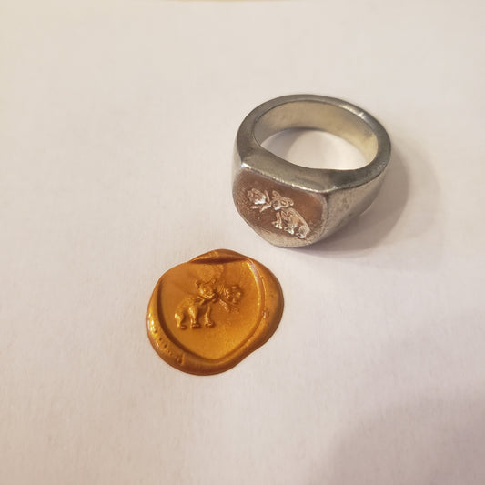 American Pika wax seal signet ring