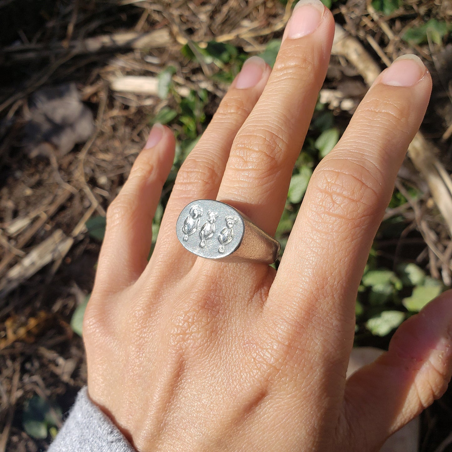 No evil monkeys wax seal signet ring