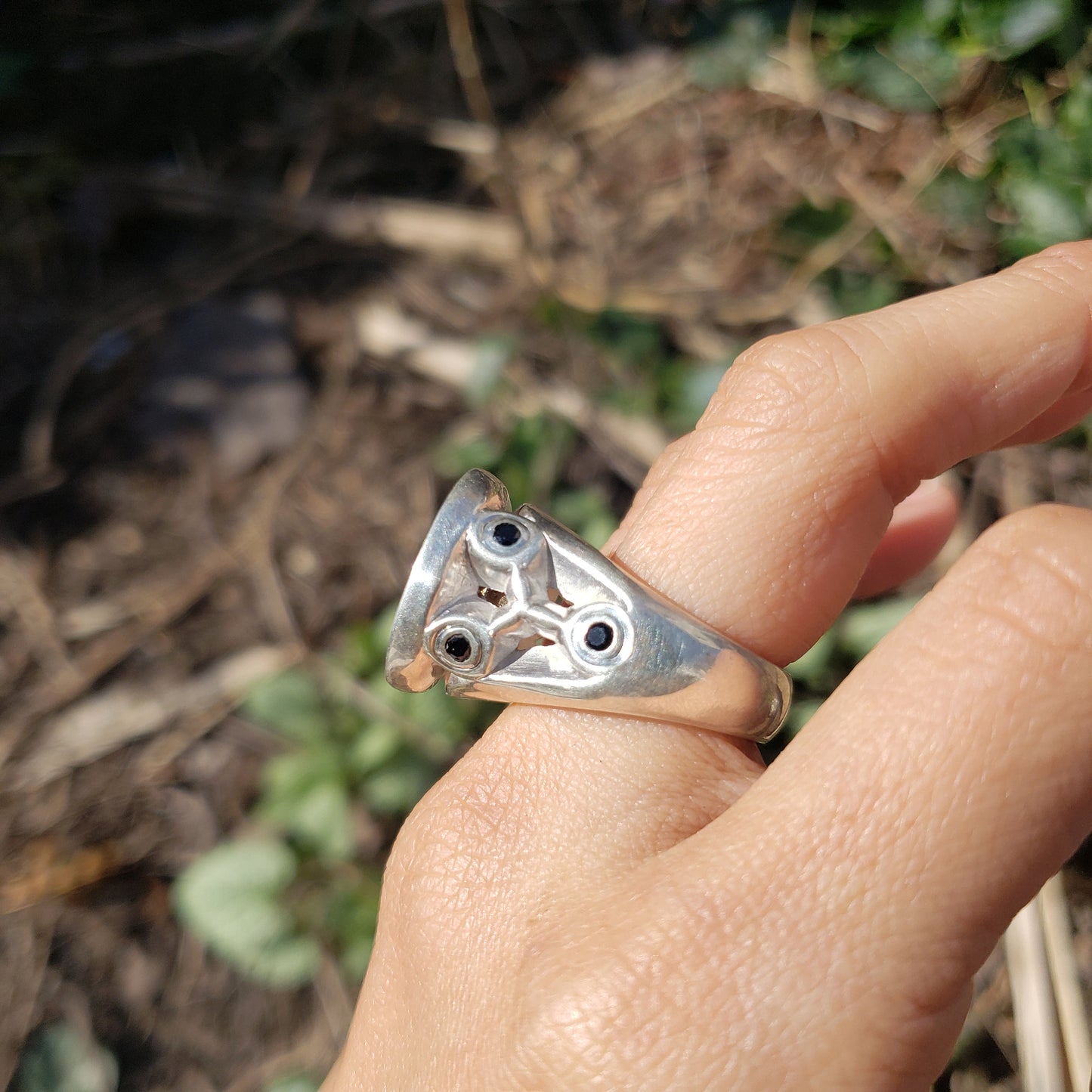 Citrine snake silver ring