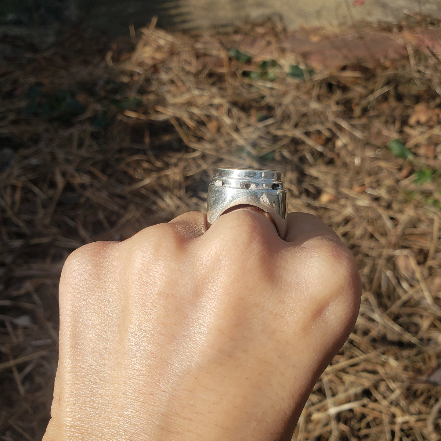 Jacko lantern tigerseye silver ring