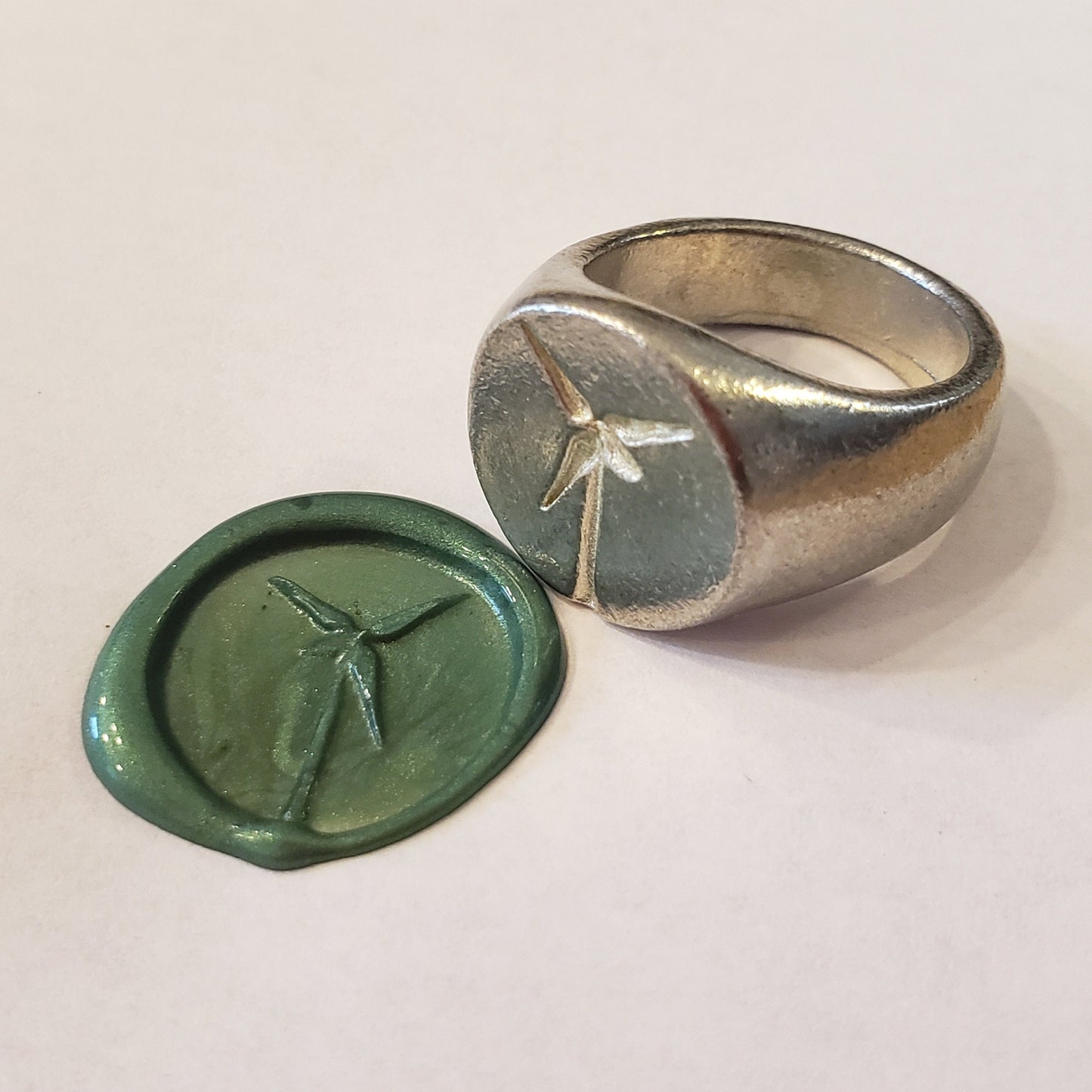 Modern windmill wax seal signet ring