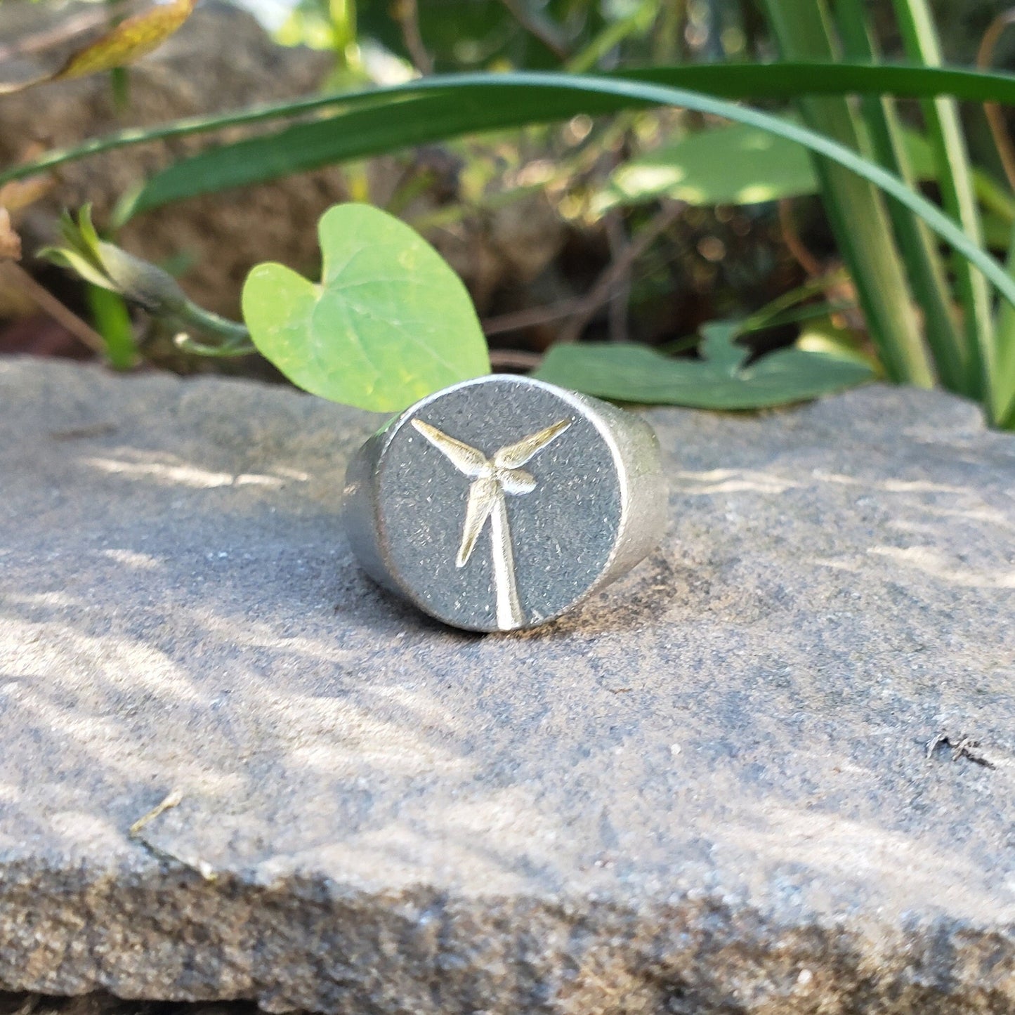 Modern windmill wax seal signet ring