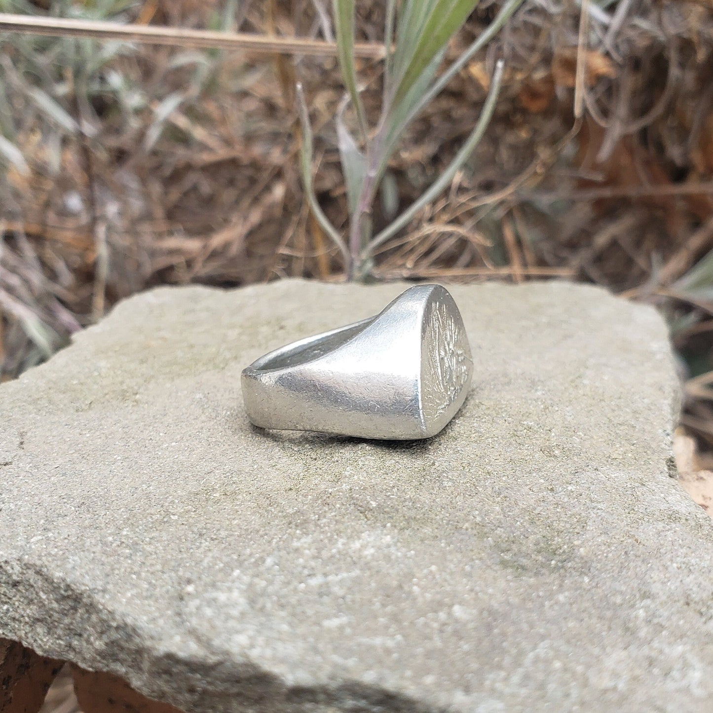 Bower bird wax seal signet ring