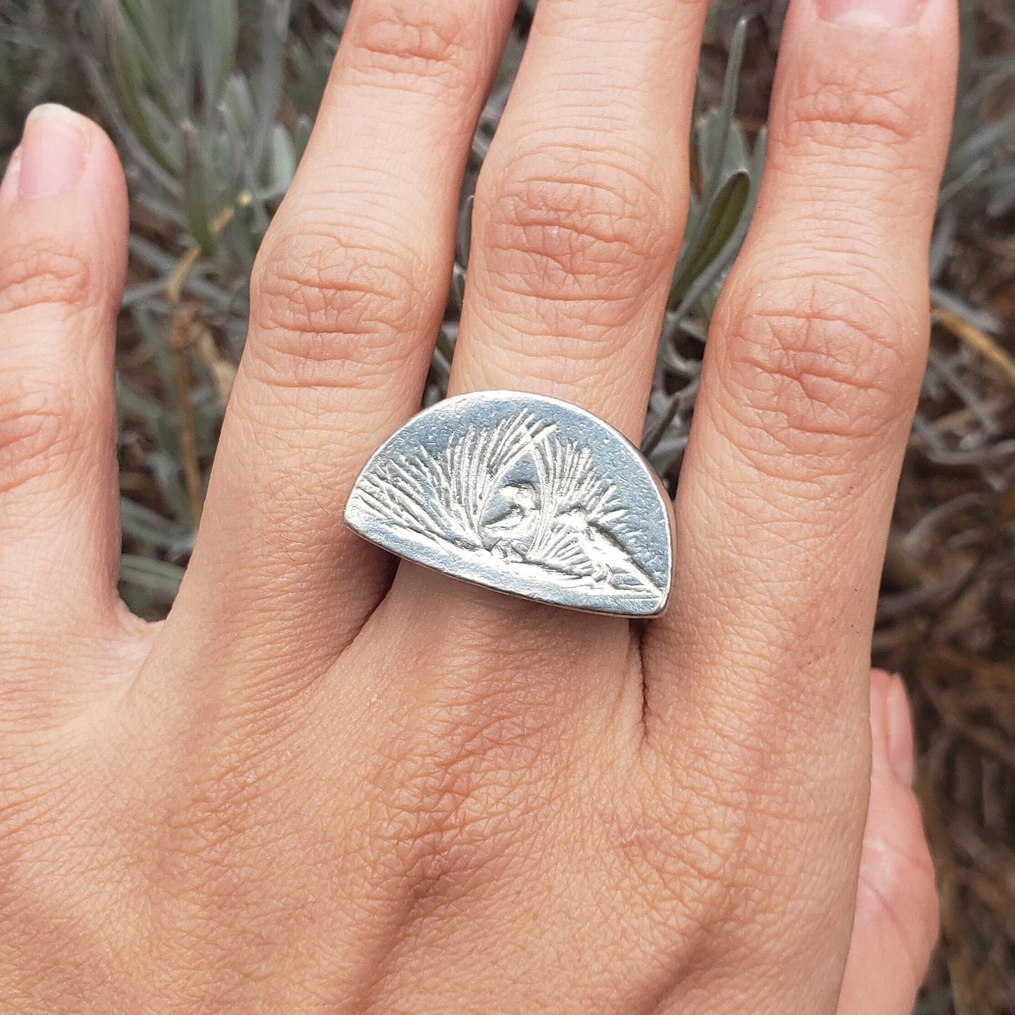 Bower bird wax seal signet ring