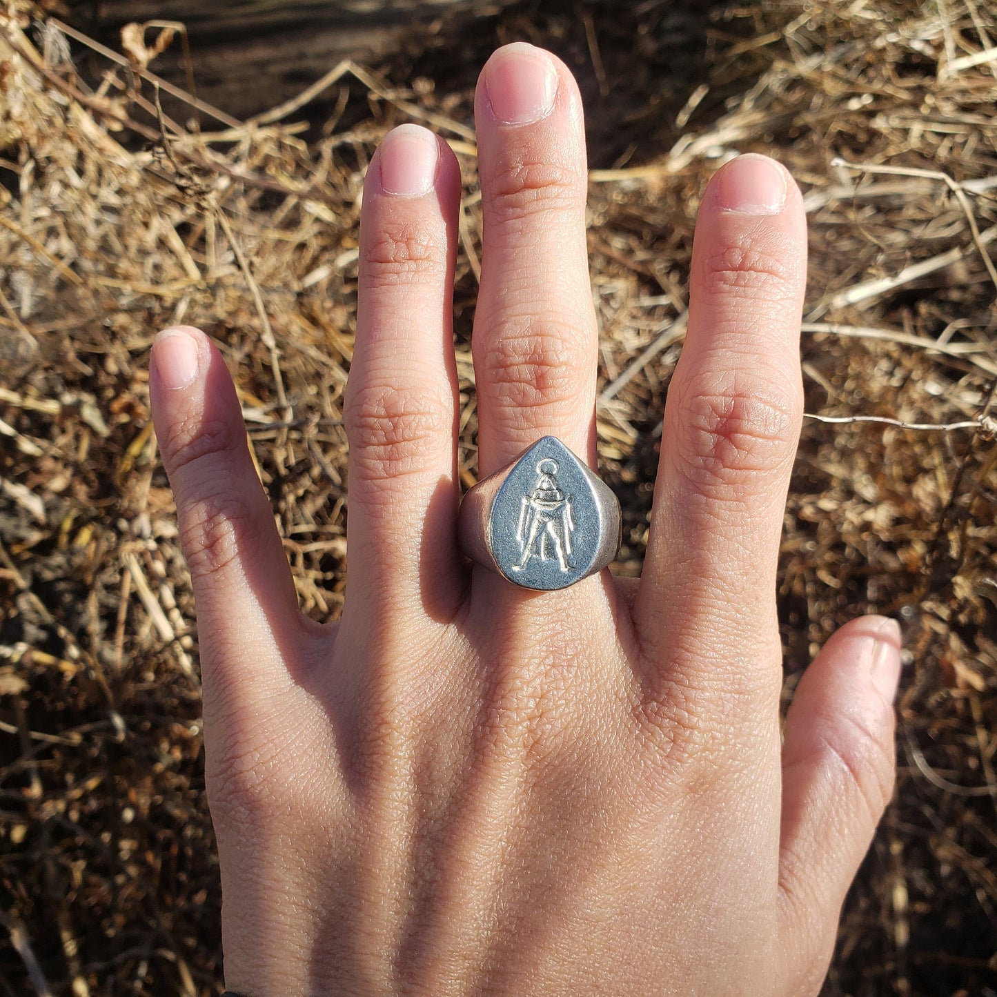 Anasyrma angel wax seal signet ring