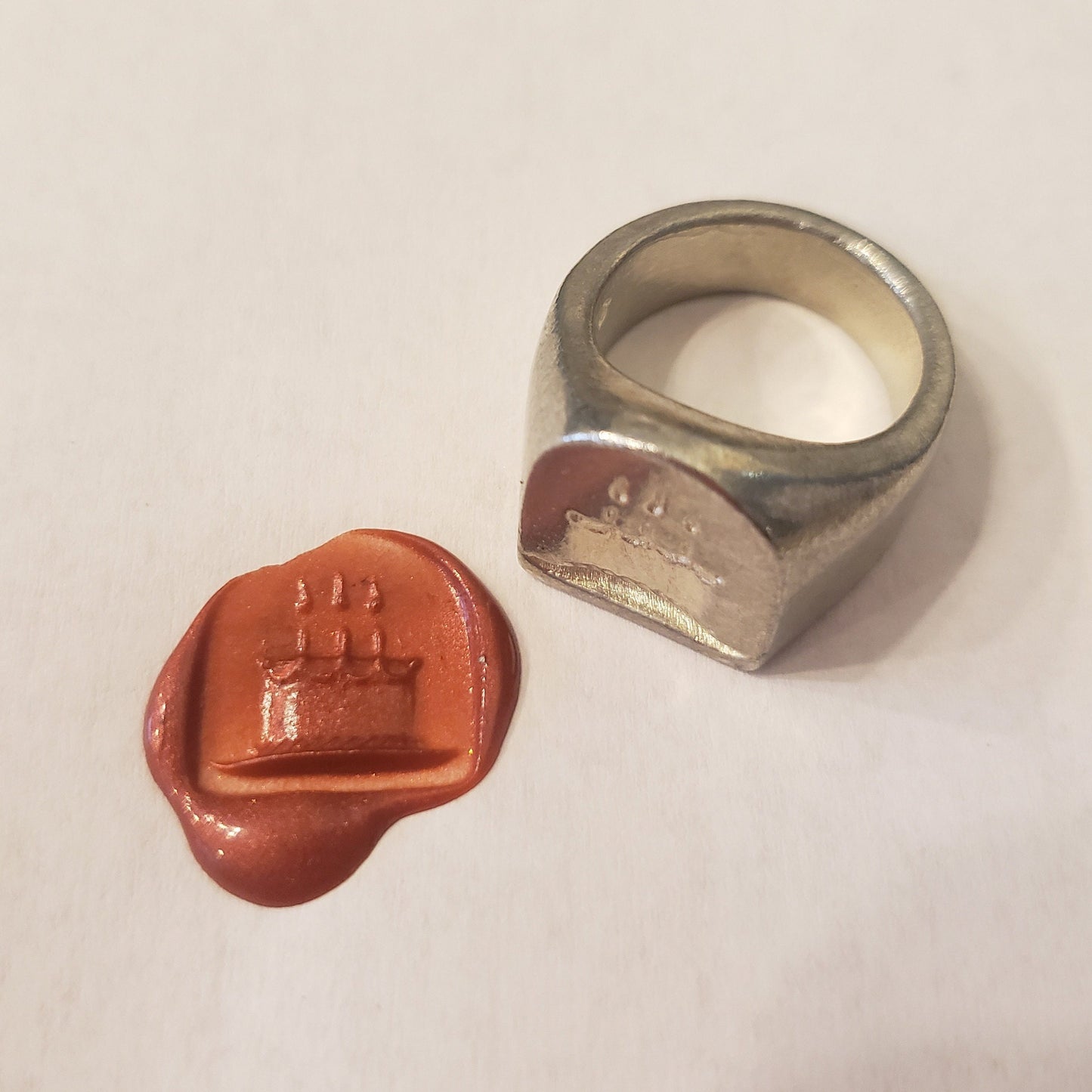 Birthday cake wax seal signet ring