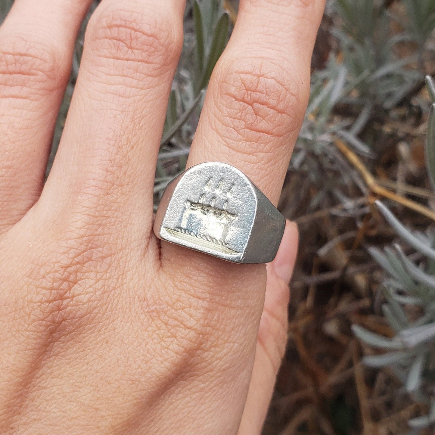 Birthday cake wax seal signet ring